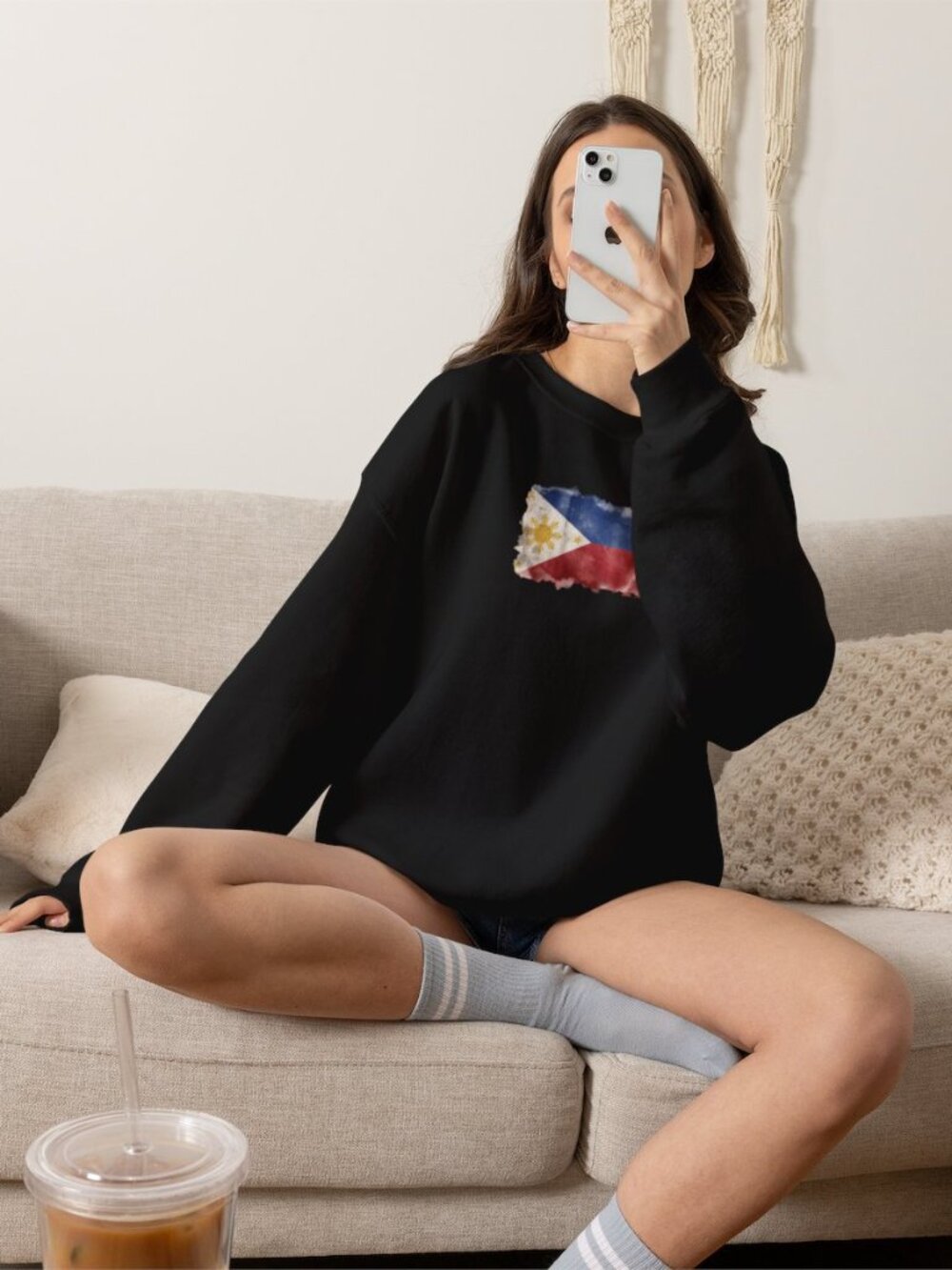 Philippines Flag Sweatshirt | Vintage Filipino Pride Crewneck